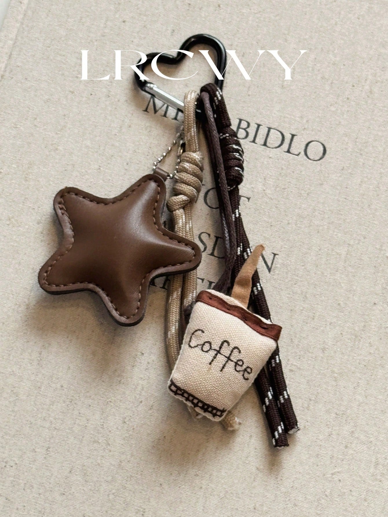 Fashionable & Unique Coffee Star Knot Bag Charm/Pendant Keychain Travel Portable Lightweight Durable Stylish For Home For Outdoor Daily Use Summer