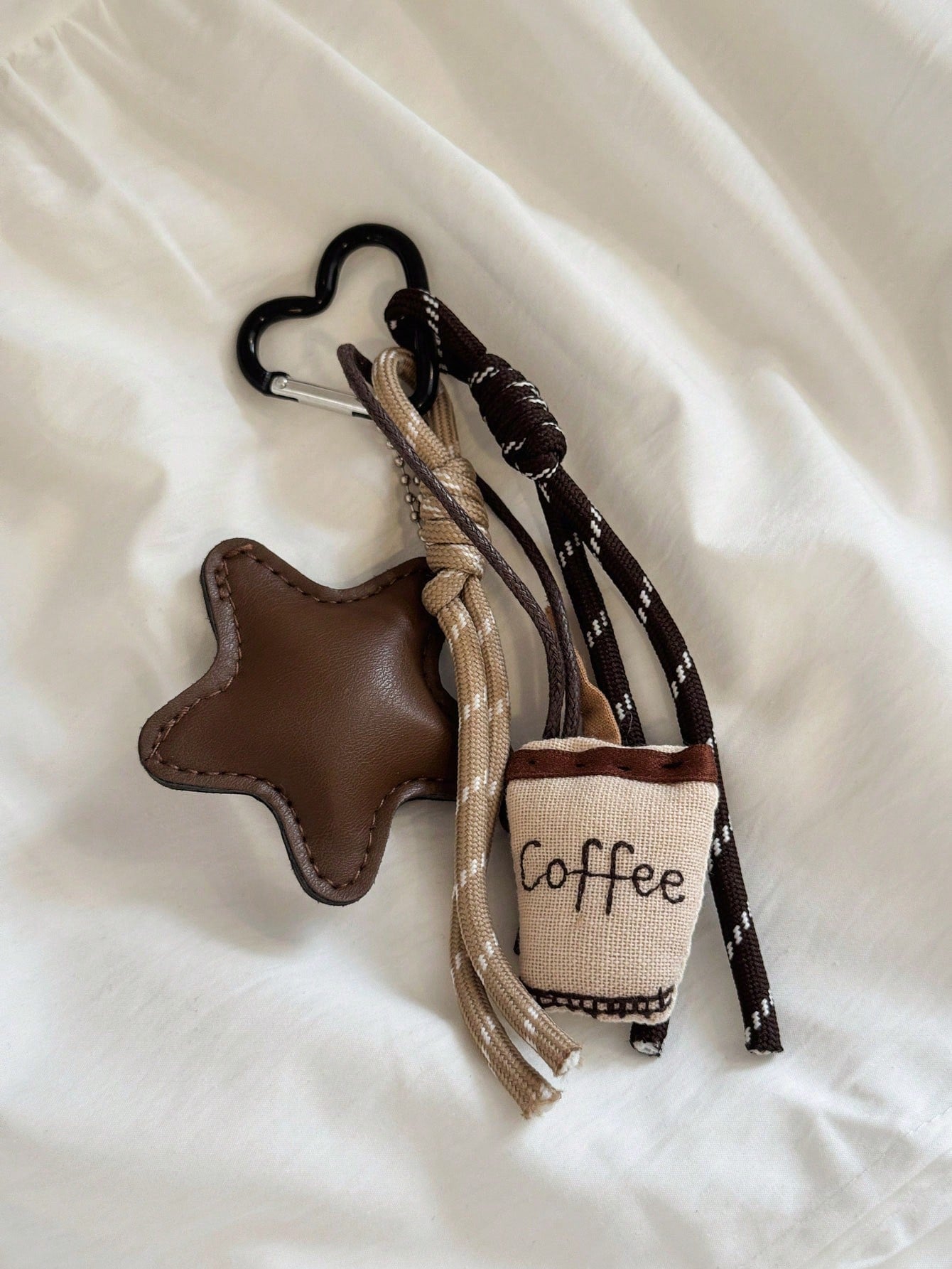 Fashionable & Unique Coffee Star Knot Bag Charm/Pendant Keychain Travel Portable Lightweight Durable Stylish For Home For Outdoor Daily Use Summer