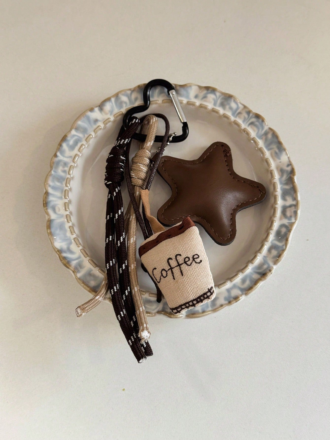 Fashionable & Unique Coffee Star Knot Bag Charm/Pendant Keychain Travel Portable Lightweight Durable Stylish For Home For Outdoor Daily Use Summer