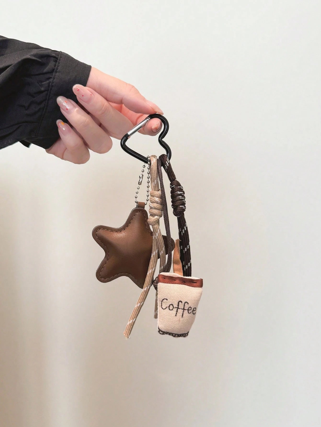 Fashionable & Unique Coffee Star Knot Bag Charm/Pendant Keychain Travel Portable Lightweight Durable Stylish For Home For Outdoor Daily Use Summer