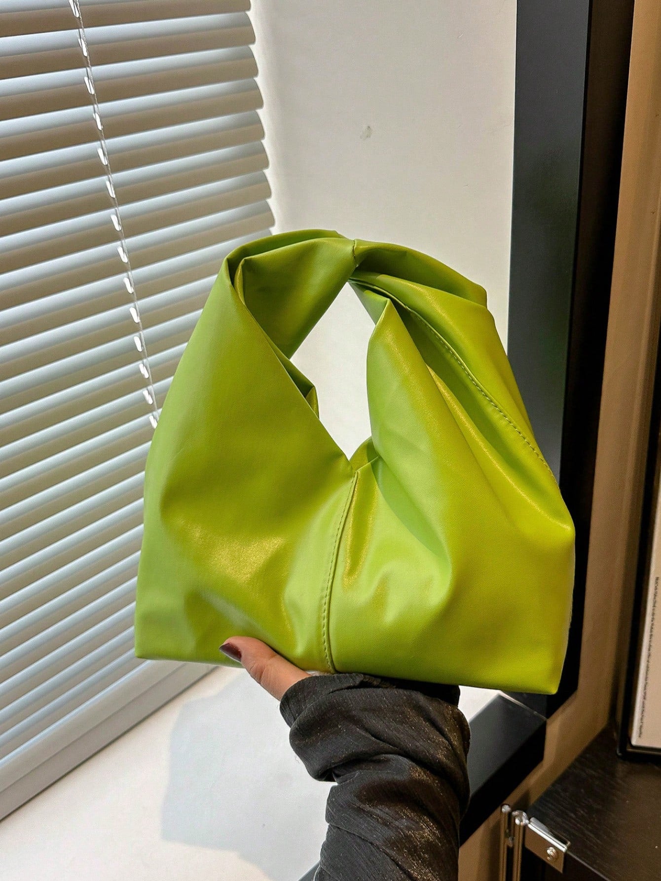 Fashionable Versatile Solid Color New PU Shoulder Bag, Casual Minimalist Textured Baguette Small Handbag For Women