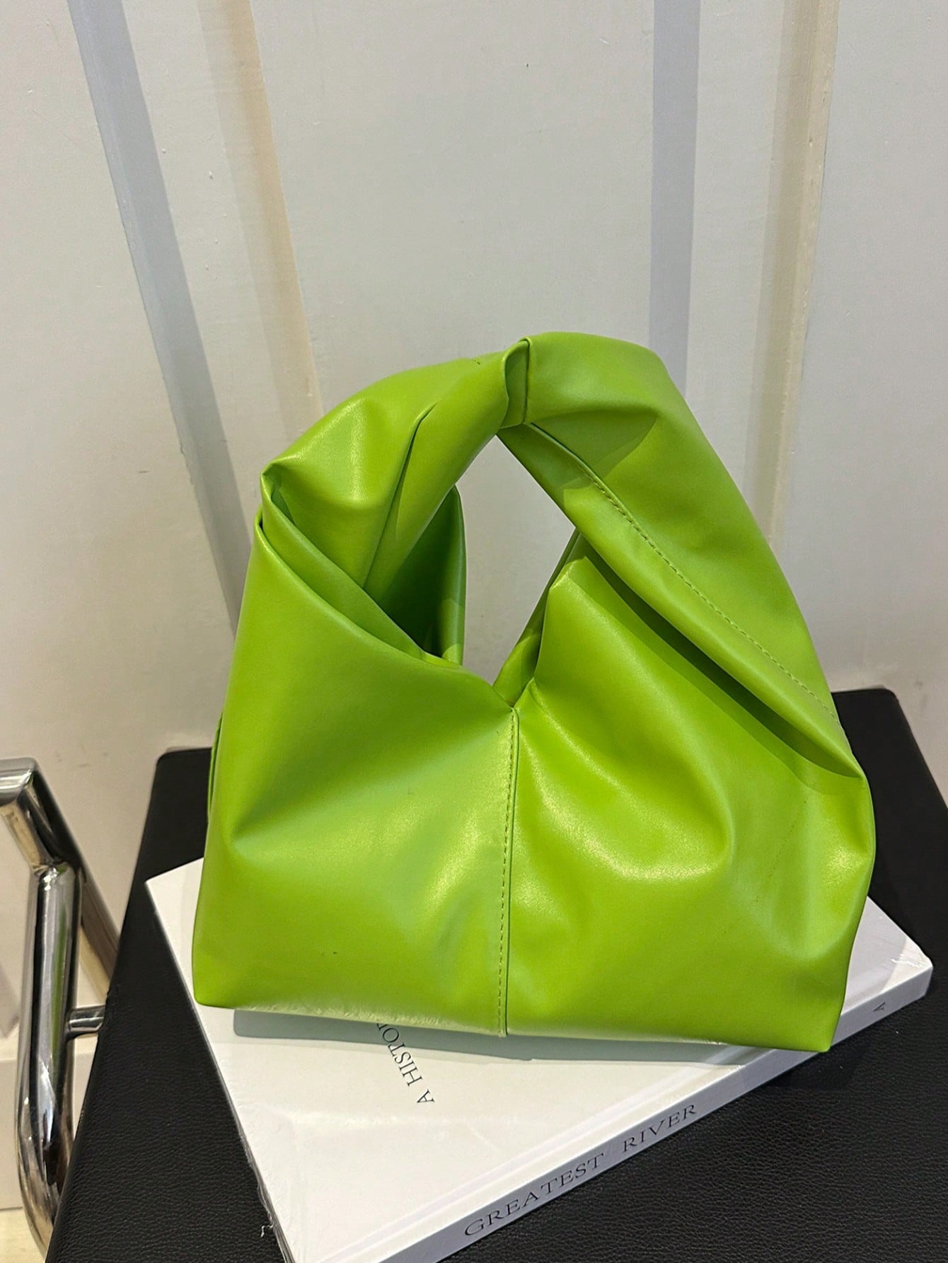 Fashionable Versatile Solid Color New PU Shoulder Bag, Casual Minimalist Textured Baguette Small Handbag For Women