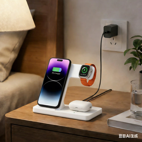 Fast Charging 3-In-1 Wireless Charging Stand, 15W Wireless Charger 3-In-1 Wireless Charging Stand, Fast Charging Dock Compatible With IPhone 17/16/15/14/13/12/11/Pro/Max/XS/XR/X/8/Plus, 11/10/9/8/7/6