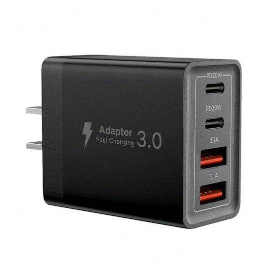 Fast Charging Multi-Port Power Strip Style Wall Charger 2A2C USB C Plug Fast Charge 40W 4-Port Multi USB Charger Plug US Dual Port PD Power Adapter +QC Wall Plug Multiport Mains Type C Charging Plug V