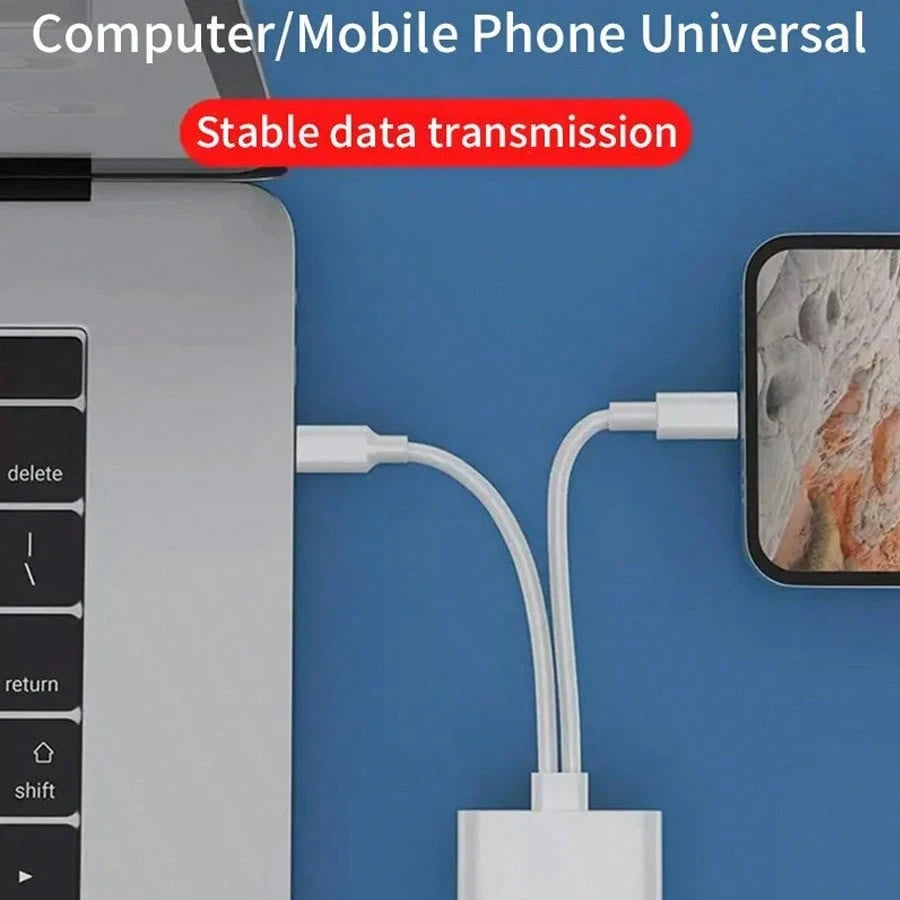 Fast Charging SD Card Reader With Dual Slots Compatible With Iphone/ Camera, Supports SD And TF Cards, Camera Viewer, Portable SD Card Adapter Compatible With IPhone 17/16/15/14/13/12/11/XS/XR, Series