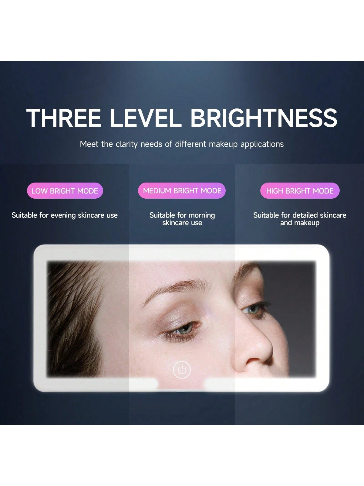Fccemc Ultra Thin LED Car Makeup HD Mirror Sunshade Makeup Hanging Mirror USB Charge Sun Visor Dimmable Touchscreen Auto Interior Vanity Mirror For Women