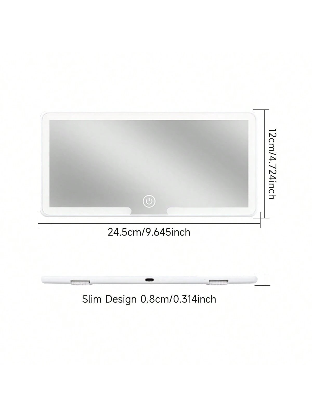 Fccemc Ultra Thin LED Car Makeup HD Mirror Sunshade Makeup Hanging Mirror USB Charge Sun Visor Dimmable Touchscreen Auto Interior Vanity Mirror For Women