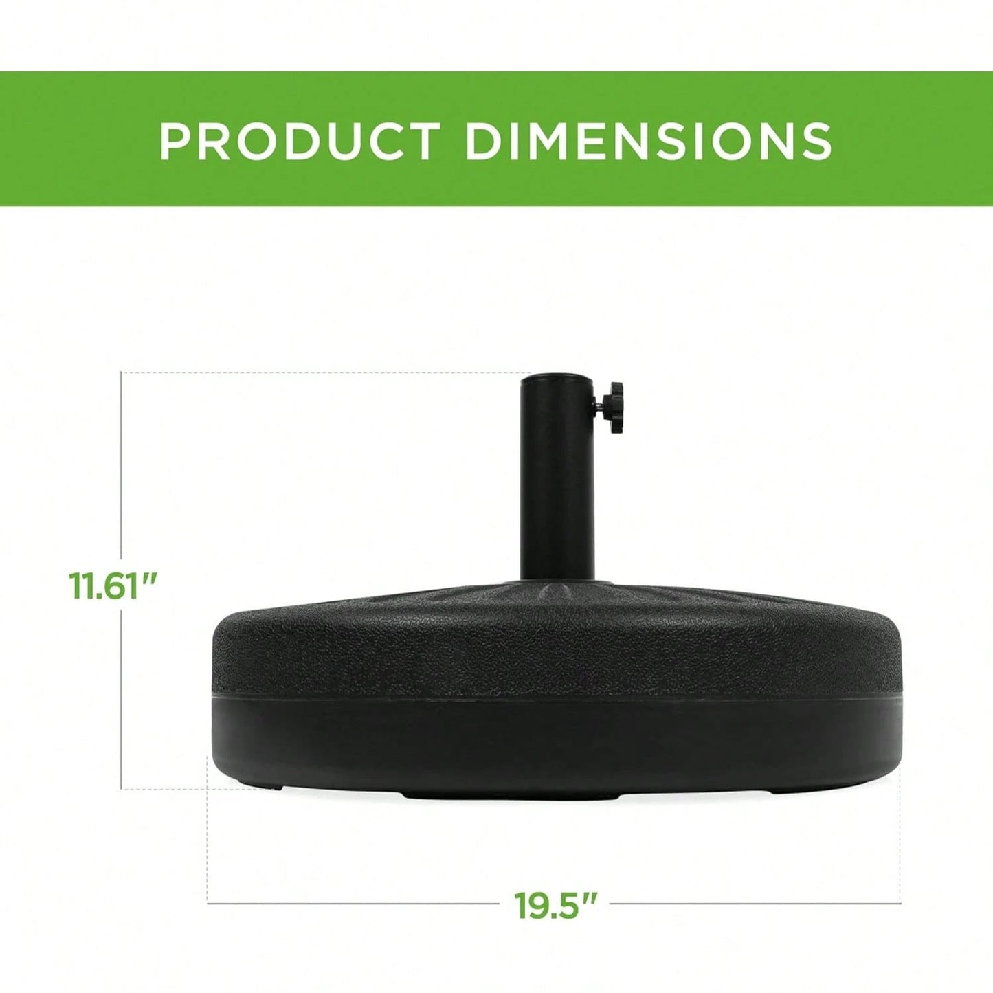 Fillable Umbrella Base Stand Round Sunburst Plastic Patio Umbrella Base Stand, Pole Holder For Outdoor, Lawn W/ 55lbs Weight Capacity, Adjustment Knob