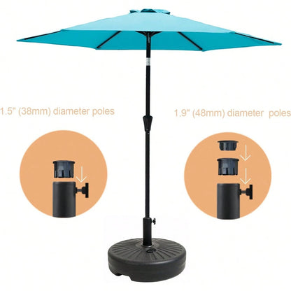 Fillable Umbrella Base Stand Round Sunburst Plastic Patio Umbrella Base Stand, Pole Holder For Outdoor, Lawn W/ 55lbs Weight Capacity, Adjustment Knob