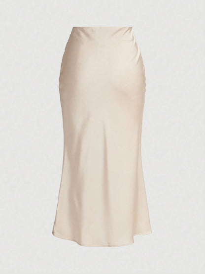 Firerie Elegant Solid Color Satin Wrap Mermaid Skirt,,Formal Dresses For Wedding Guest,Soft Romance