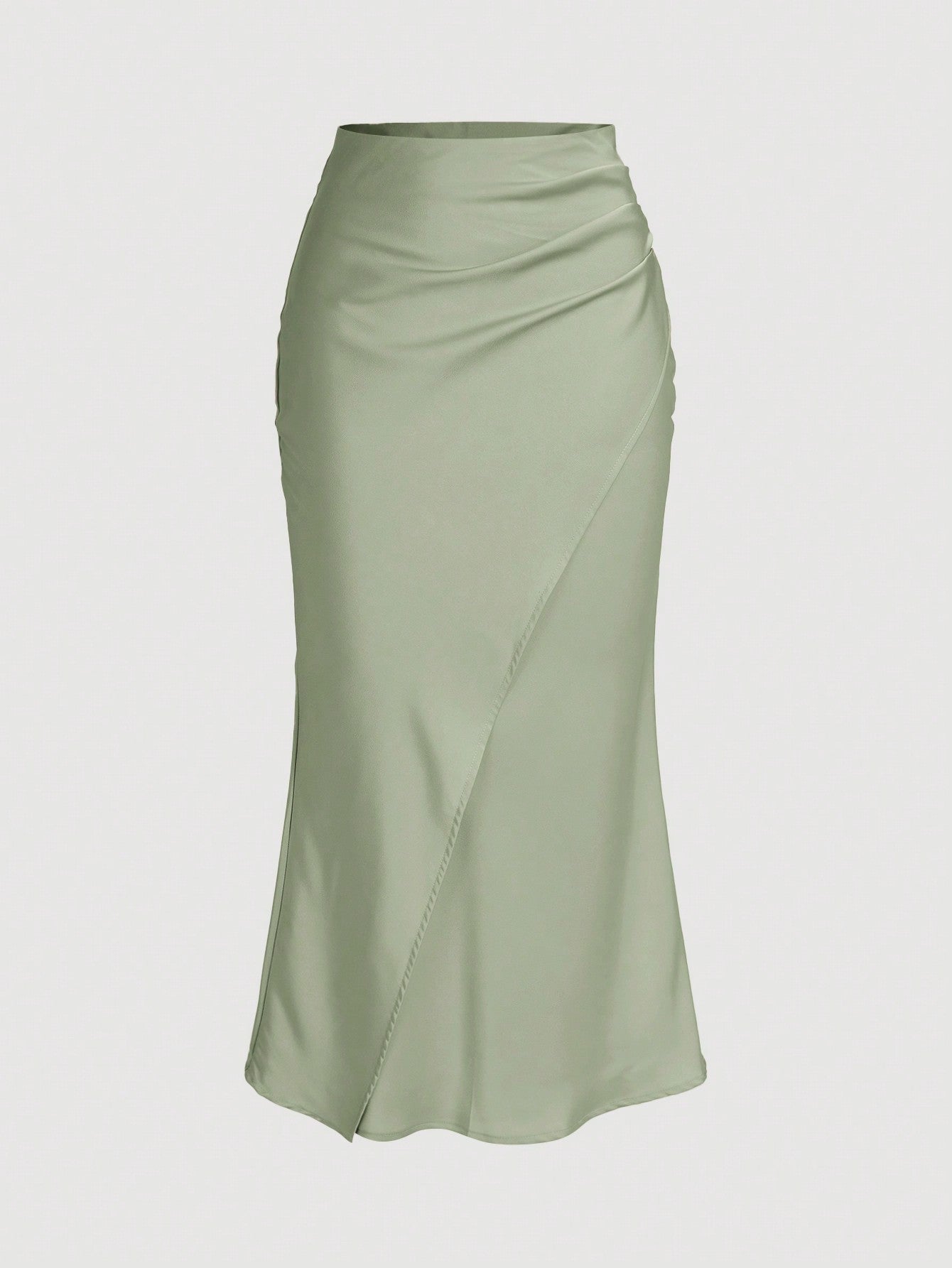 Firerie Elegant Solid Color Satin Wrap Mermaid Skirt,,Formal Dresses For Wedding Guest,Soft Romance