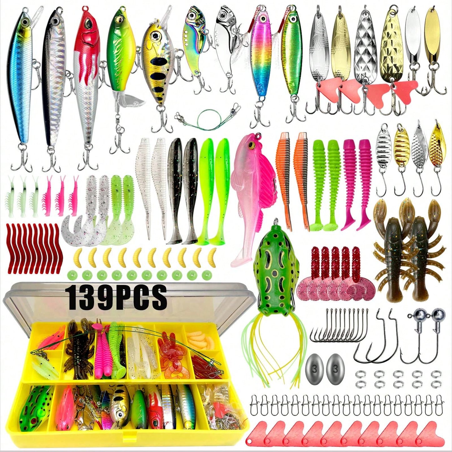 Fishing Lures Kit 30/83/133/110/139/302pcs/Set For Topwater Bait Rigs Tackle Kit For Bass Trout Salmon Fishing Accessories Far Throw Lure Set