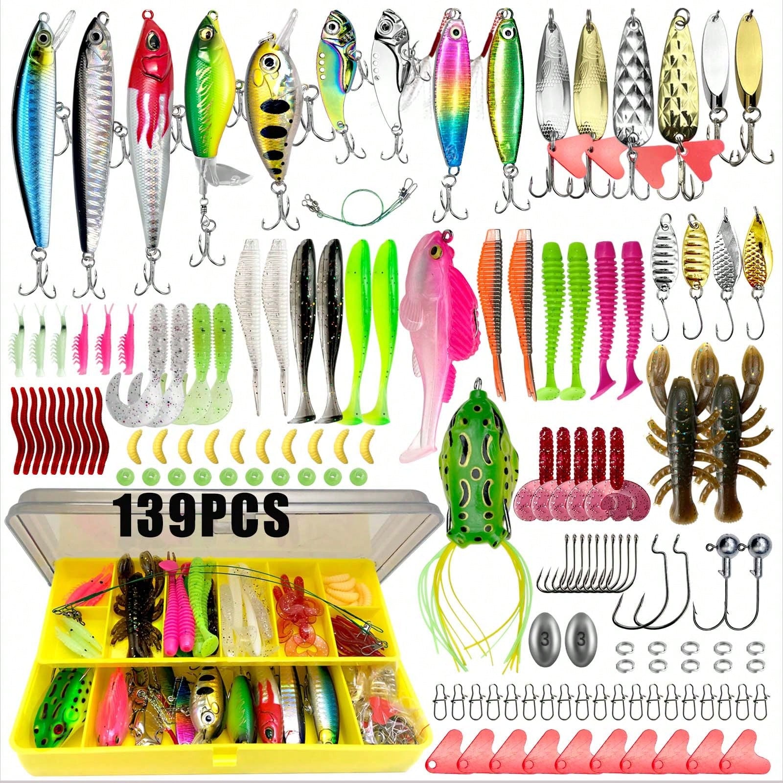 Fishing Lures Kit 30/83/133/110/139/302pcs/Set For Topwater Bait Rigs Tackle Kit For Bass Trout Salmon Fishing Accessories Far Throw Lure Set