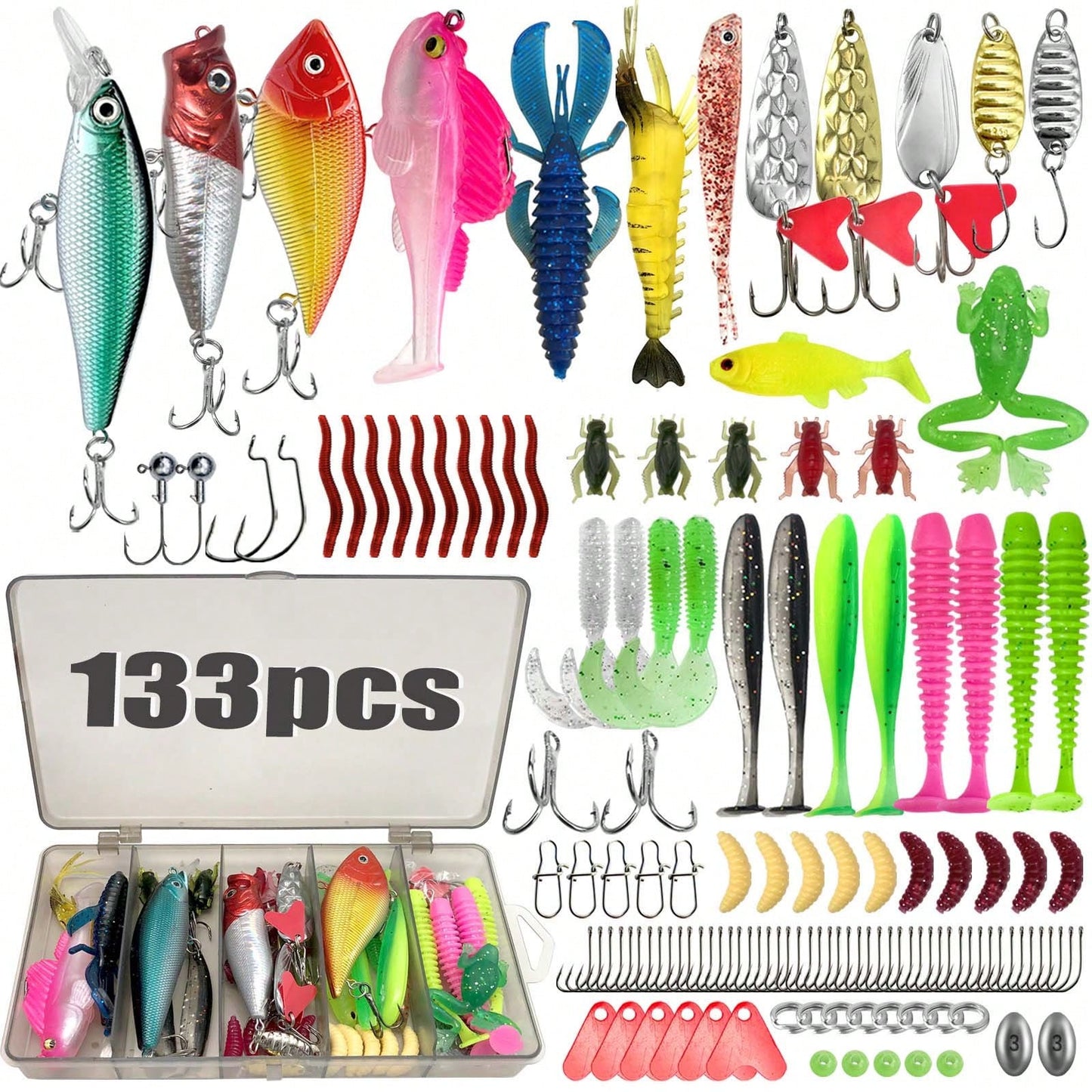 Fishing Lures Kit 30/83/133/110/139/302pcs/Set For Topwater Bait Rigs Tackle Kit For Bass Trout Salmon Fishing Accessories Far Throw Lure Set