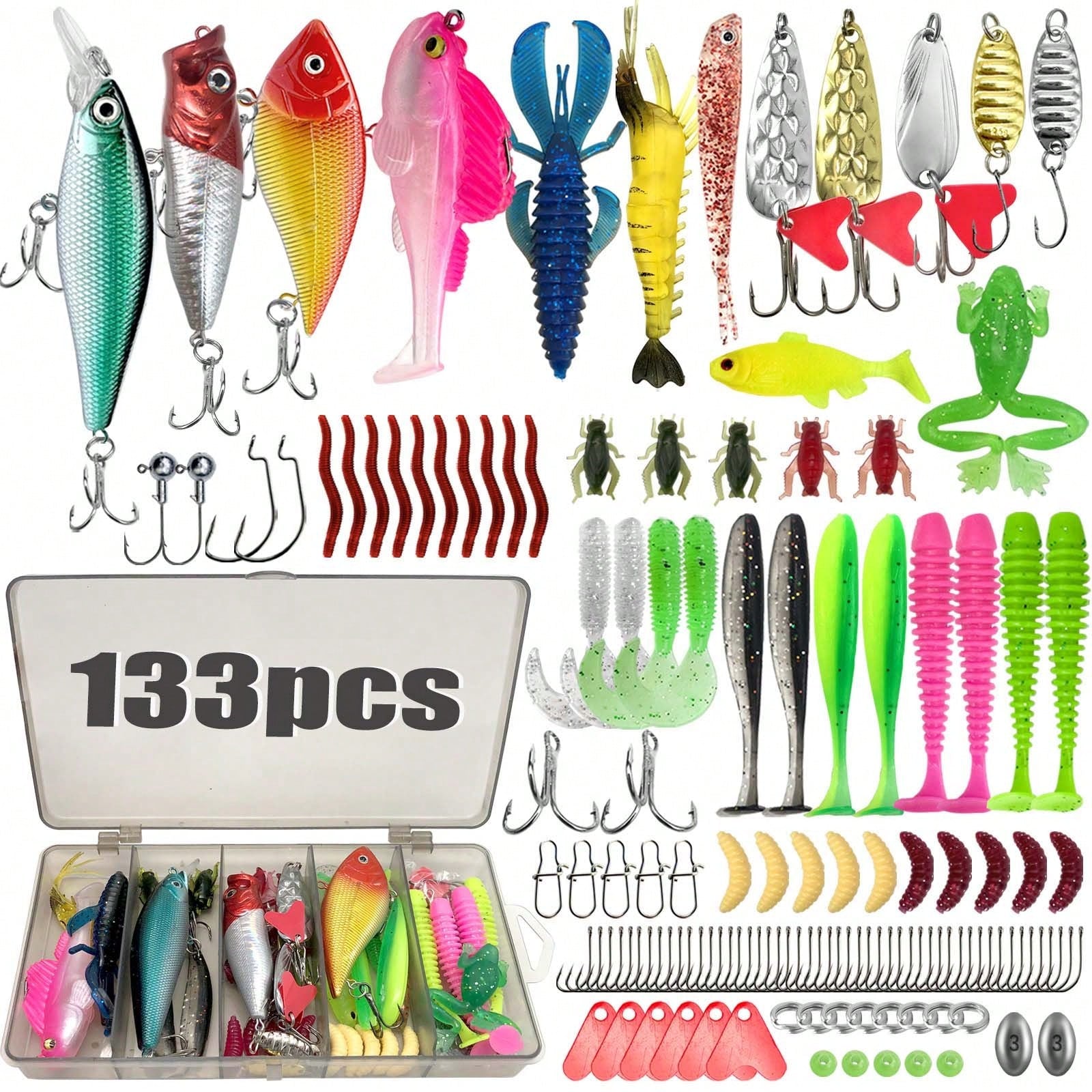 Fishing Lures Kit 30/83/133/110/139/302pcs/Set For Topwater Bait Rigs Tackle Kit For Bass Trout Salmon Fishing Accessories Far Throw Lure Set