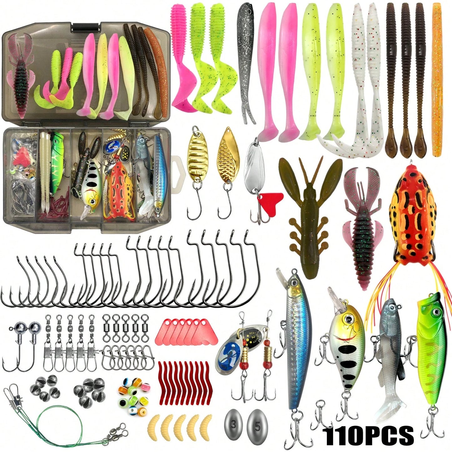Fishing Lures Kit 30/83/133/110/139/302pcs/Set For Topwater Bait Rigs Tackle Kit For Bass Trout Salmon Fishing Accessories Far Throw Lure Set