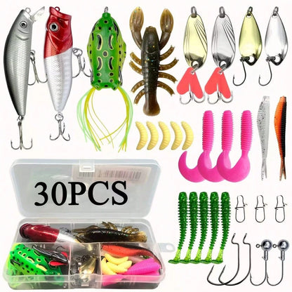 Fishing Lures Kit 30/83/133/110/139/302pcs/Set For Topwater Bait Rigs Tackle Kit For Bass Trout Salmon Fishing Accessories Far Throw Lure Set