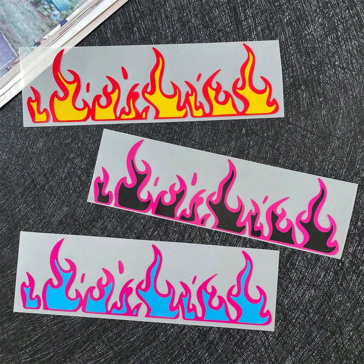 Flame Motorcycle Stickers, Waterproof Vinyl Decals Suitable For Bicycles, Cars, Helmets, Fuel Tanks