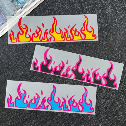 Flame Motorcycle Stickers, Waterproof Vinyl Decals Suitable For Bicycles, Cars, Helmets, Fuel Tanks