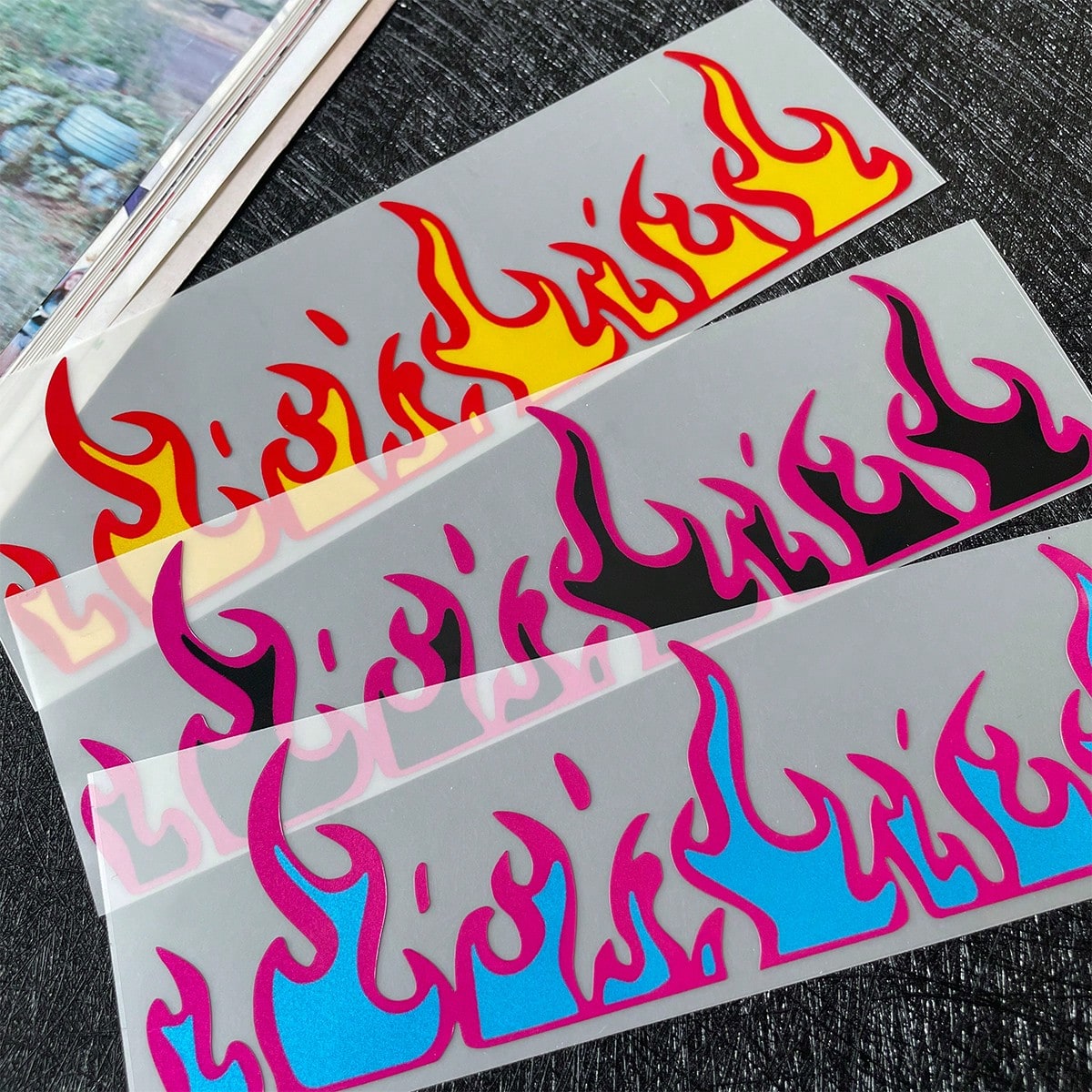 Flame Motorcycle Stickers, Waterproof Vinyl Decals Suitable For Bicycles, Cars, Helmets, Fuel Tanks