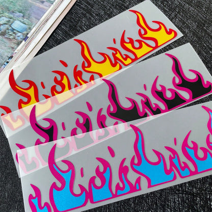 Flame Motorcycle Stickers, Waterproof Vinyl Decals Suitable For Bicycles, Cars, Helmets, Fuel Tanks