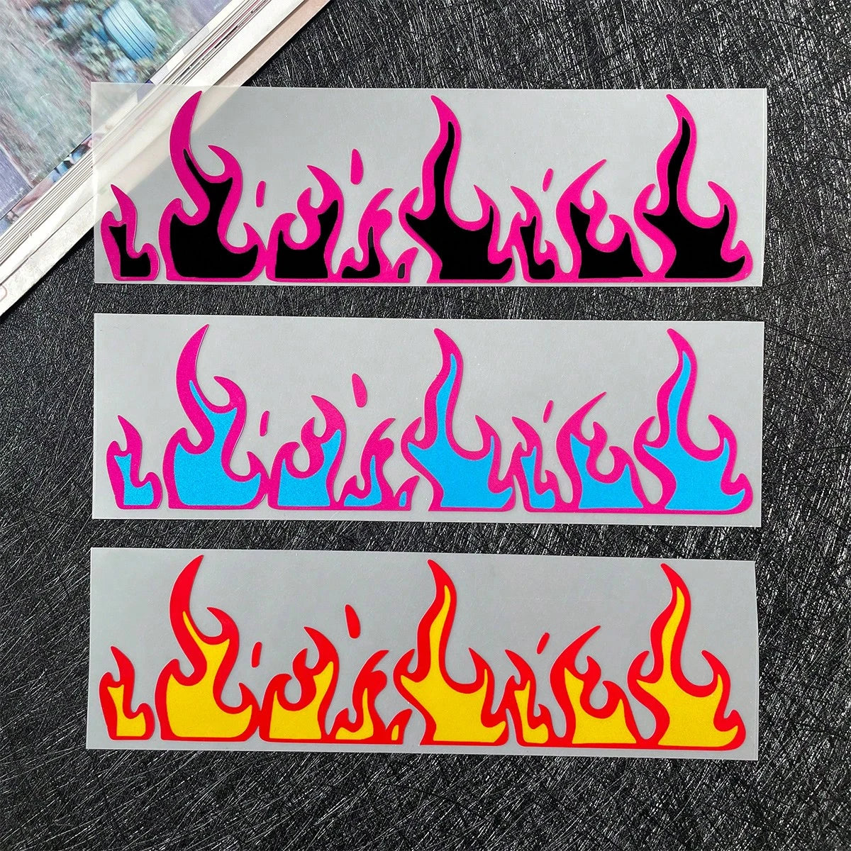 Flame Motorcycle Stickers, Waterproof Vinyl Decals Suitable For Bicycles, Cars, Helmets, Fuel Tanks