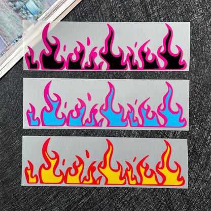 Flame Motorcycle Stickers, Waterproof Vinyl Decals Suitable For Bicycles, Cars, Helmets, Fuel Tanks
