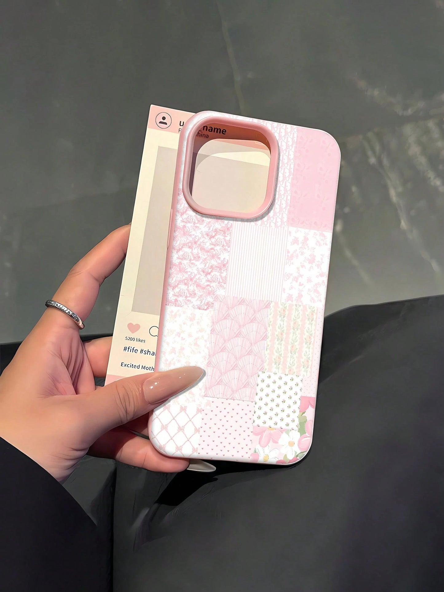 Floral Patchwork Mobile Phone Case, Designed With Delicate Flowers And Pastel Colors, Suitable For IPhone 16, 15, 14, 13, 12 And 11 Pro Models, Made Of TPU Material, And Provides Shockproof Protection