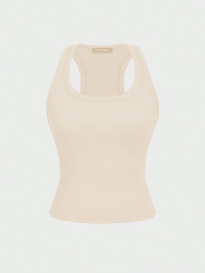 Floreya Square Neck Camisole Top For Women, Casual Slim Fit Sleeveless Crop Top, Versatile For Summer, Autumn & Spring
