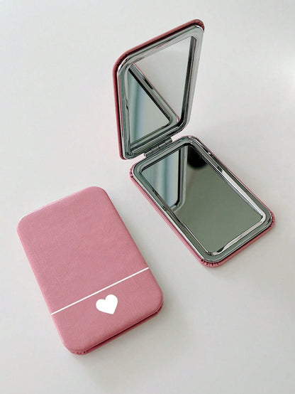 Foldable Heart Print Mirror