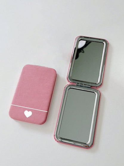 Foldable Heart Print Mirror