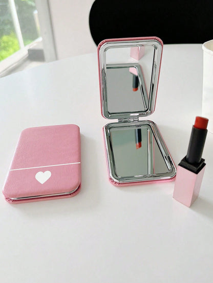 Foldable Heart Print Mirror