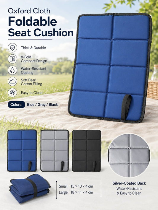 Foldable Seat Cushion, Waterproof And Easy To Clean, Silver Foil Backing, Keeps Dry, Thermal Insulation, Stylish And Portable, Ground Mat For Home, Picnic, Travel, Camping, Beach, Grass, Backyard, Out