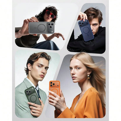 For Iphone17 Pro Max Case, Magnetic Semi-Transparent Matte Phone Case Compatible With Iphone17 Pro, Iphone17 Air, Iphone16E, Iphone15 Pro, Iphone14 Plus, Iphone13 Pro, Iphone12 Pro Wireless Cha