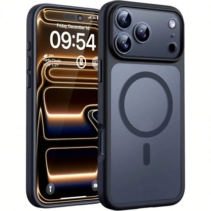 For Iphone17 Pro Max Case, Magnetic Semi-Transparent Matte Phone Case Compatible With Iphone17 Pro, Iphone17 Air, Iphone16E, Iphone15 Pro, Iphone14 Plus, Iphone13 Pro, Iphone12 Pro Wireless Cha