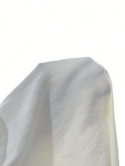 Franclia Elegant White Summer Square-Neck Sleeveless Dress With Ruffles,Perfect For Bar Party,Wedding Guest,Graduation,Office Wear,Stylish Double-Layered Vest
