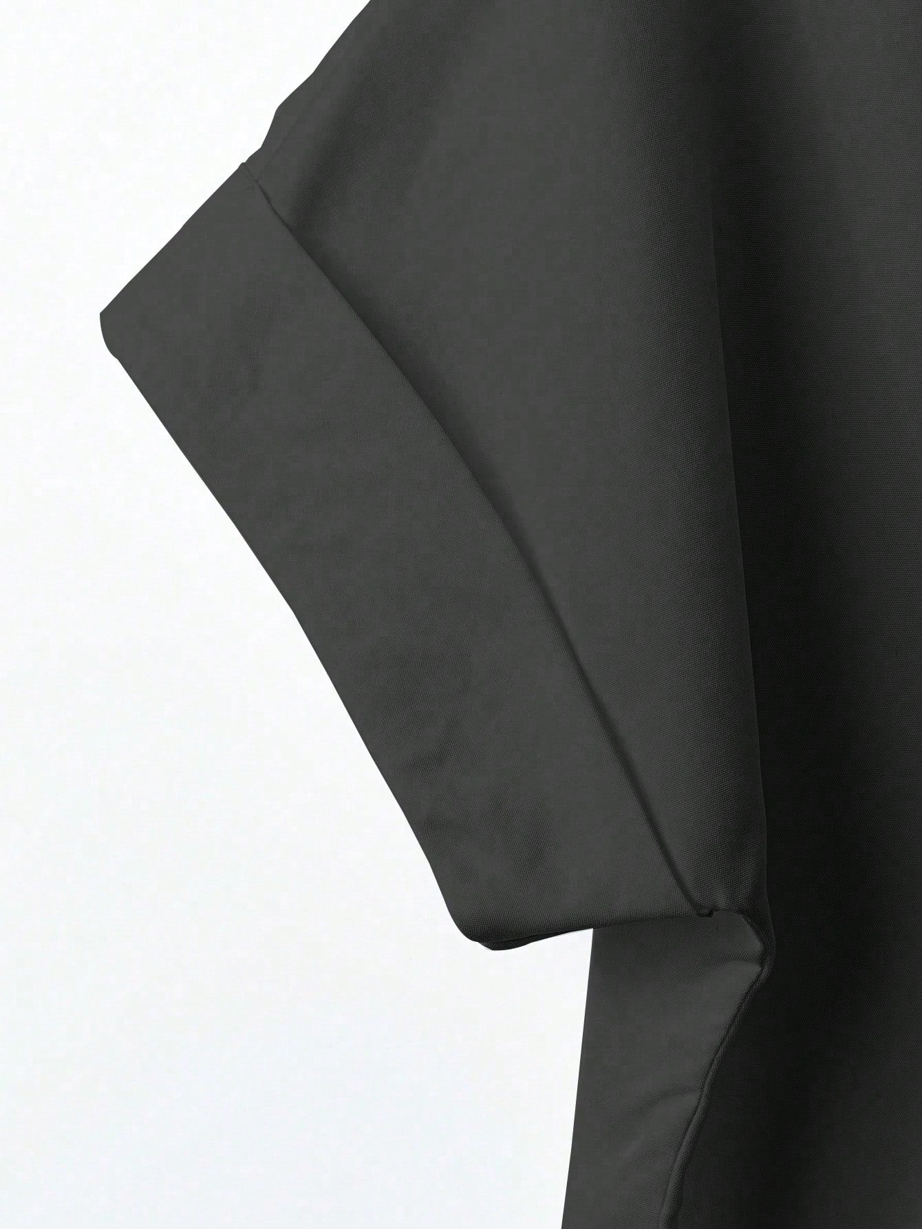 Franclia Fashionable High-End French Design Loose Batwing Sleeve Lapel Collar Women Shirt, Black Blouse