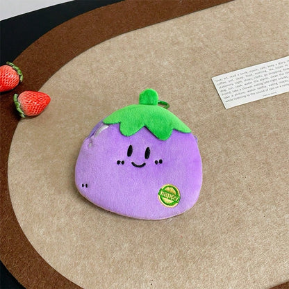 Fruit-Themed Coin Purse Series, Plush Wallet Pendant, Earphone Storage Bag, Large-Capacity Bag