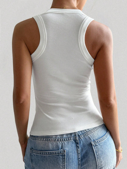 GAOVOT Women's Y2K Sexy Minimalist Sexy Basic Casual Sports Camisole White Summer, Streetwear