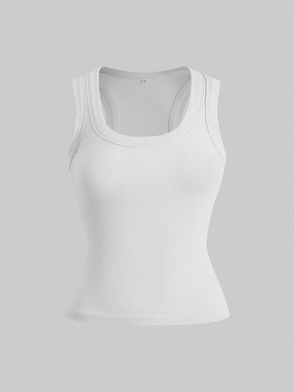 GAOVOT Women's Y2K Sexy Minimalist Sexy Basic Casual Sports Camisole White Summer, Streetwear