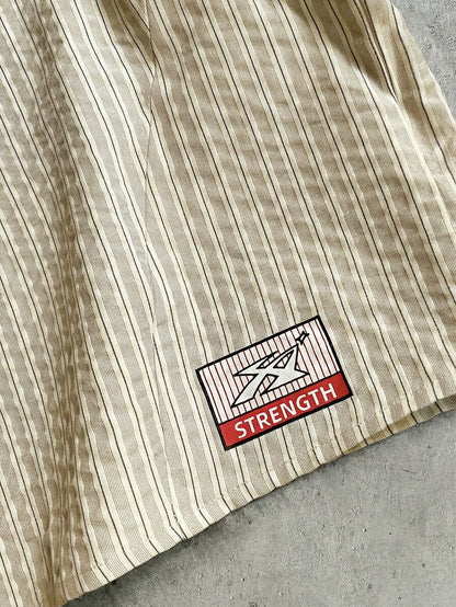 GENTILAND Men's Striped Single-Breasted Letter Print Casual Versatile Daily Wear Shirt, Vacation, Father's Day Gifts, Smart Casual