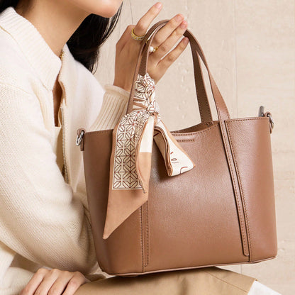 Genuine Leather Women's Bag 2025 New Fashion High-End Tote Bag Handbag Commuter Women's Bag Ladies Shoulder Crossbody Bag