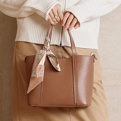 Genuine Leather Women's Bag 2025 New Fashion High-End Tote Bag Handbag Commuter Women's Bag Ladies Shoulder Crossbody Bag