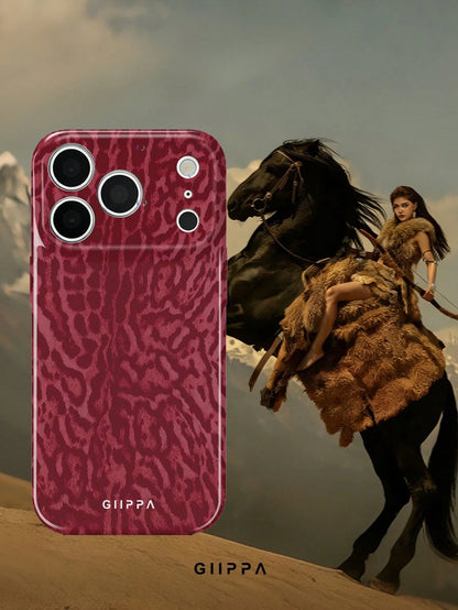 GIIPPA 1 Burgundy Leopard Print Design Phone 17 Pro Max Case, Suitable For Phone 16 Pro Max, 15 Pro Max, 14 Pro Max, Korean Stylish And Interesting Phone Case, Compatible With 11/12/13/14/15/16 Pro Ma