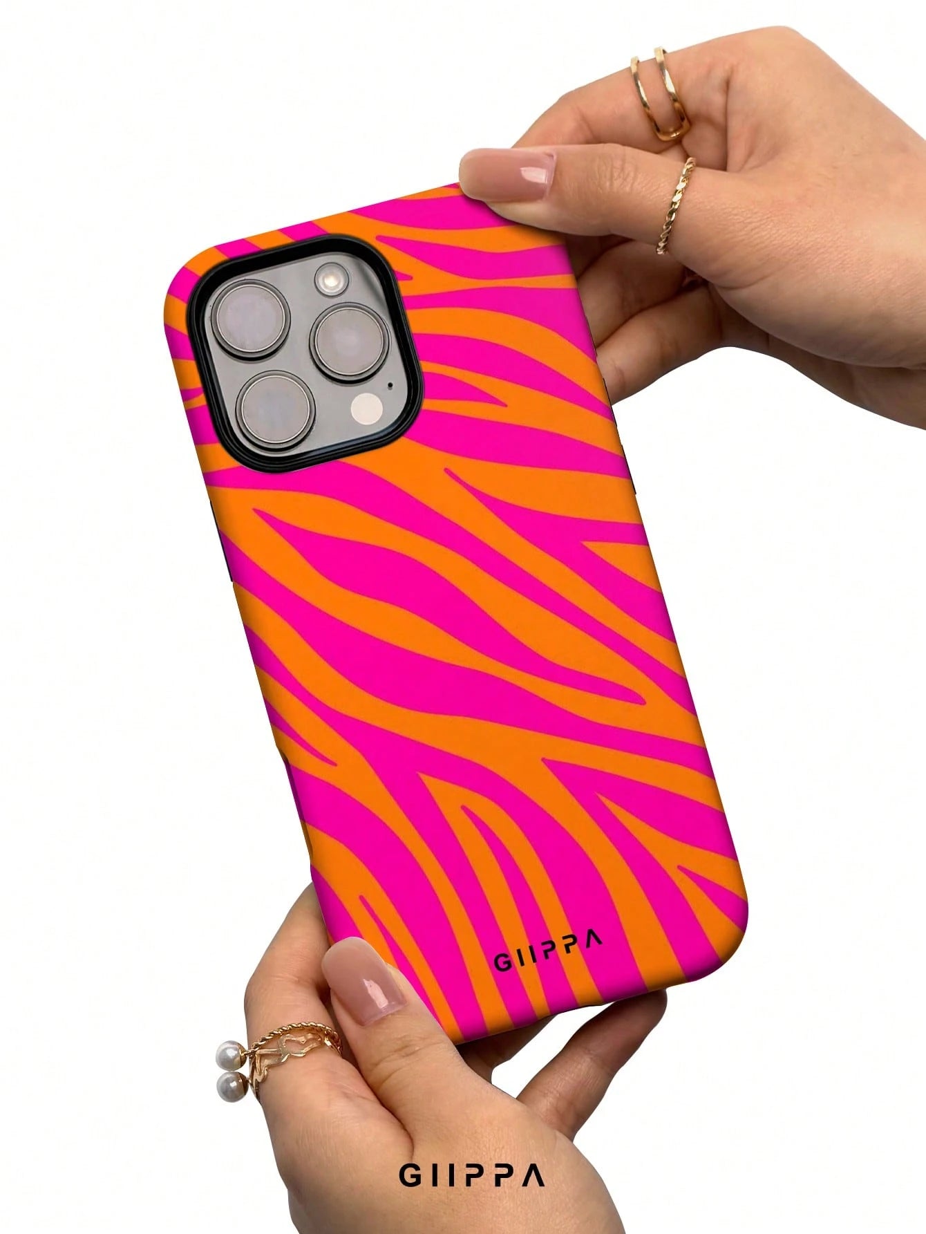GIIPPA 1 Pc Yellow Base With Pink Zebra Print Design Phone 17 Pro Max Case, Fits 16 Pro Max, 15 Pro Max, 14 Pro Max, Korean Stylish & Interesting Phone Case, Compatible With IPhone 11/12/13/14/15/16 P
