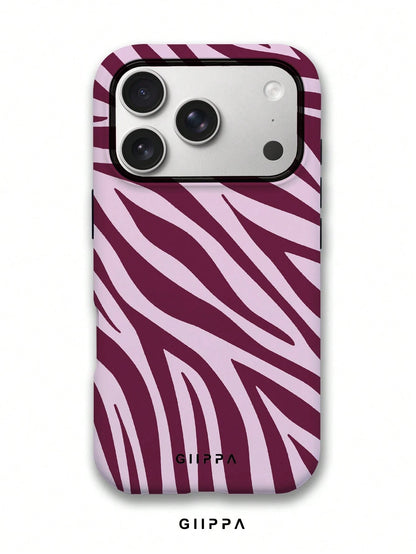 GIIPPA 1 Pc Yellow Base With Pink Zebra Print Design Phone 17 Pro Max Case, Fits 16 Pro Max, 15 Pro Max, 14 Pro Max, Korean Stylish & Interesting Phone Case, Compatible With IPhone 11/12/13/14/15/16 P