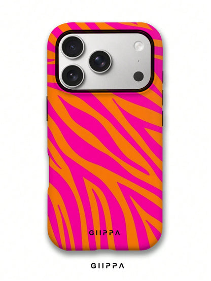 GIIPPA 1 Pc Yellow Base With Pink Zebra Print Design Phone 17 Pro Max Case, Fits 16 Pro Max, 15 Pro Max, 14 Pro Max, Korean Stylish & Interesting Phone Case, Compatible With IPhone 11/12/13/14/15/16 P
