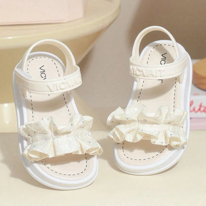 Girls' Fashion Ruffle Trim Cute Sunny Sandals