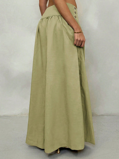 Glamine Retro Low Waist Wide Leg Pants, Draping Design Slimming Casual Women Long Trousers Fall Cloth For Women