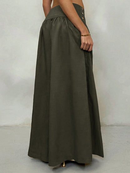 Glamine Retro Low Waist Wide Leg Pants, Draping Design Slimming Casual Women Long Trousers Fall Cloth For Women